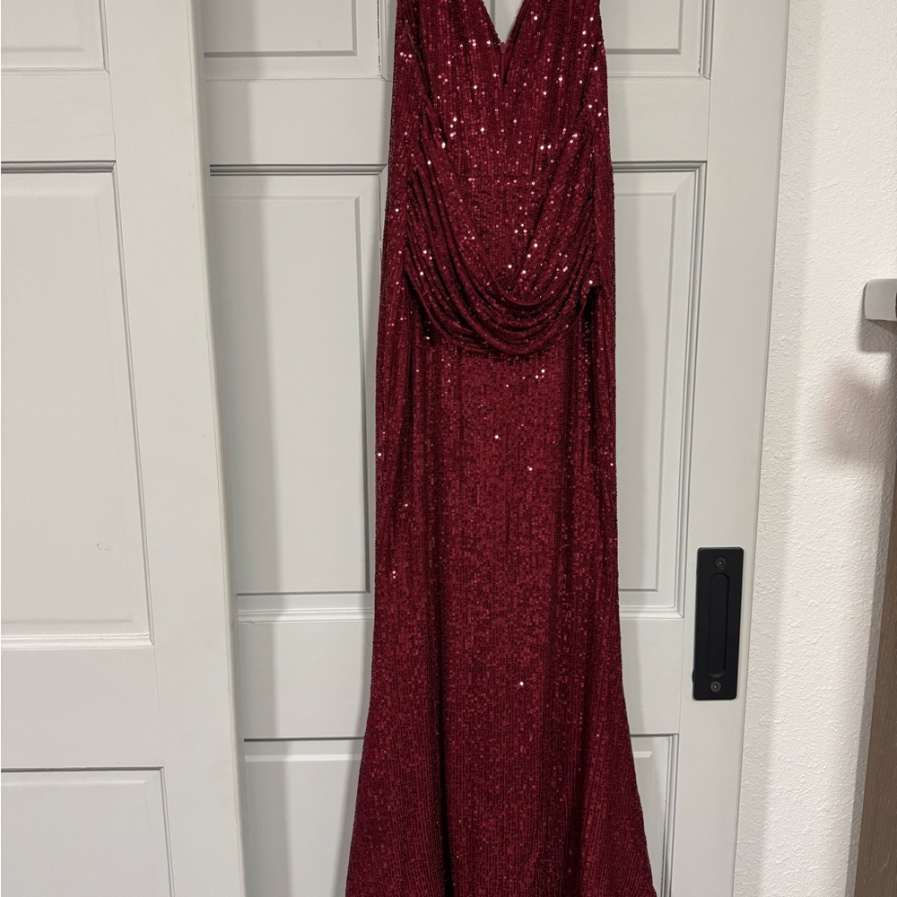 Fashion Nova Burgundy Sequin Dress